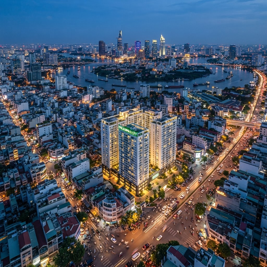 Vị trí Bcons Central Park Tam Hiệp nhìn từ trên cao