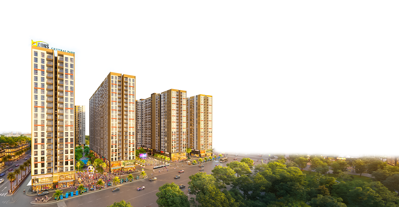 Phối cảnh tháp căn hộ Bcons Central Park Tam Hiệp