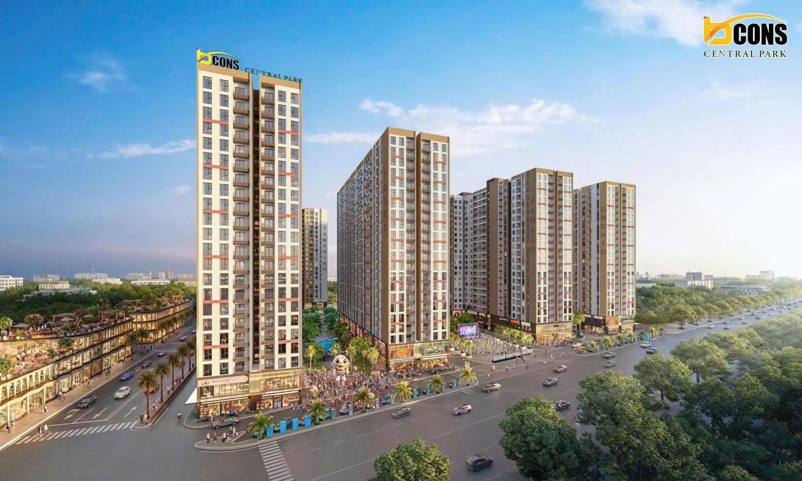 Phối cảnh tổng thể dự án Bcons Central Park tham quan 3D 360°